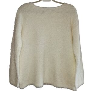 Lou & Grey Soft Cream Sweater Size M Loose Fit Soft Closet Staple Wool Blend